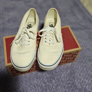 Vans Off-White Canvas Lace-Up Sneakers